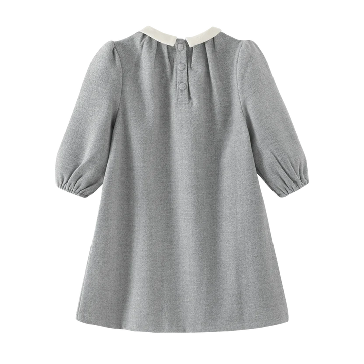 dress tucked with collar - grey