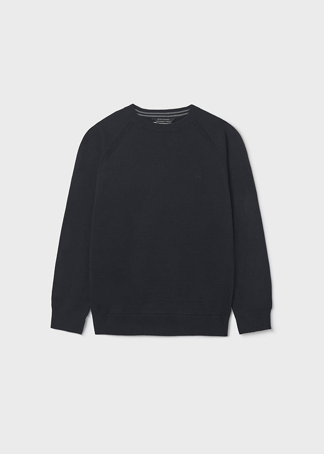 top l/s knit solid crew neck - navy-064