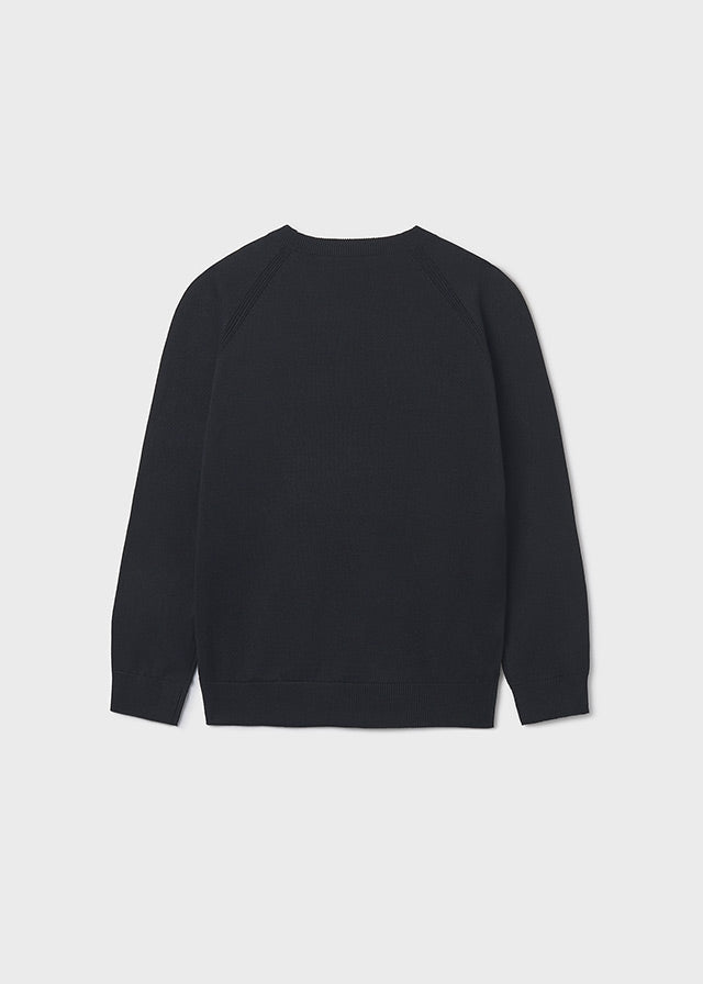 top l/s knit solid crew neck - navy-064
