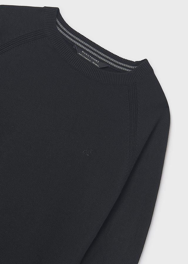 top l/s knit solid crew neck - navy-064