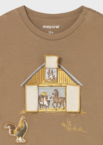 tee l/s farm 3d - caramel-031