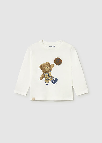 tee l/s 3d ball and bear - cream bear-067