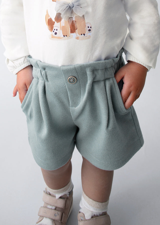 shorts wool rouged waist - blue bell-015