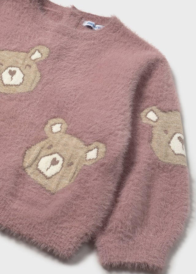 top l/s mohair with teddys - orchid-057