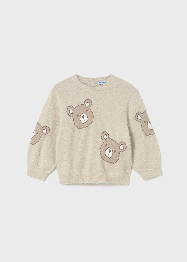 top l/s mohair with teddys - sand-058