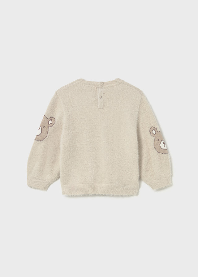 top l/s mohair with teddys - sand-058