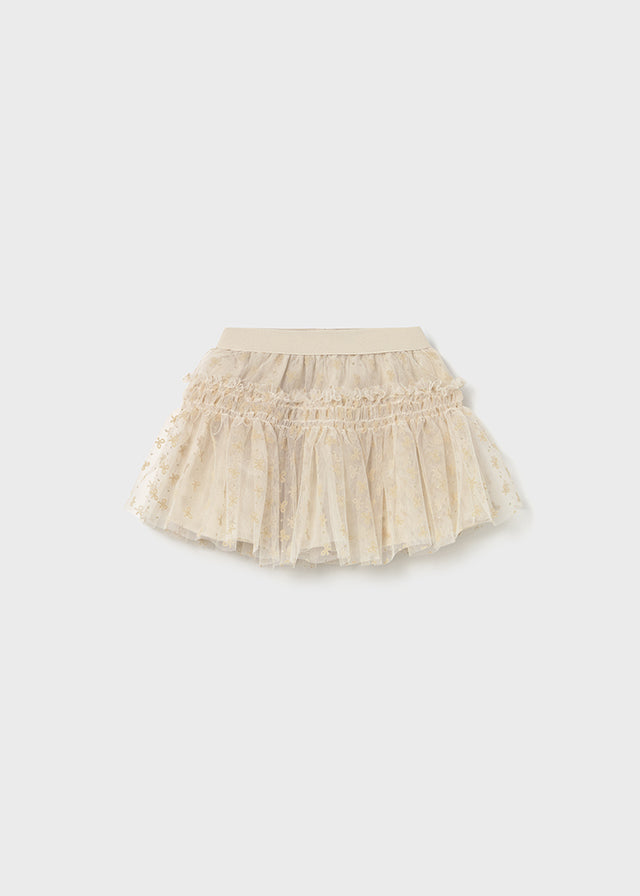 skirt tulle with bows - almond-020