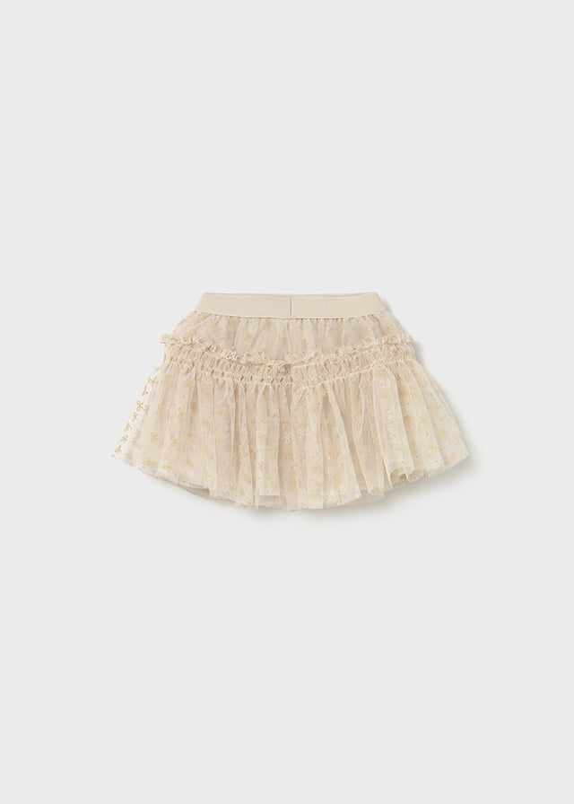 skirt tulle with bows - almond-020
