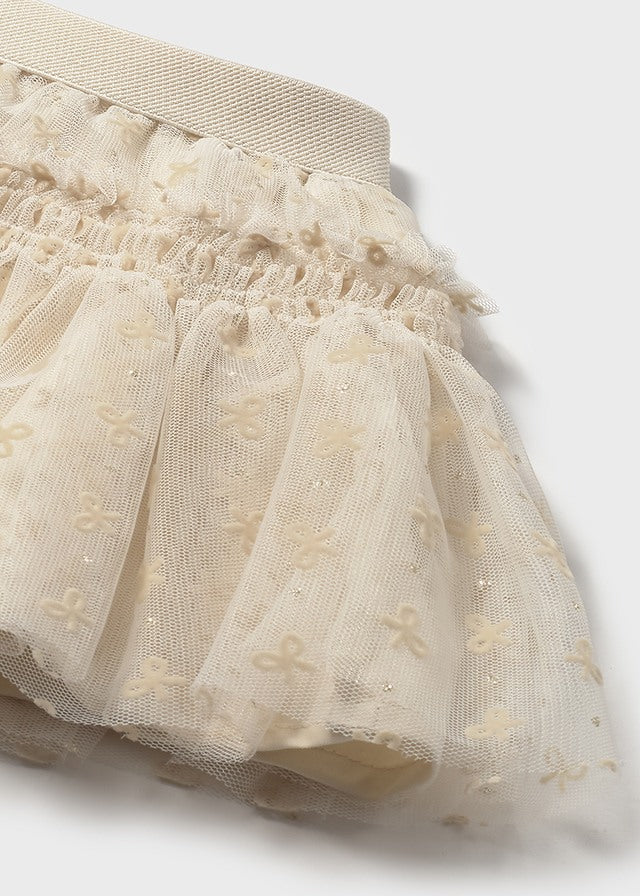 skirt tulle with bows - almond-020