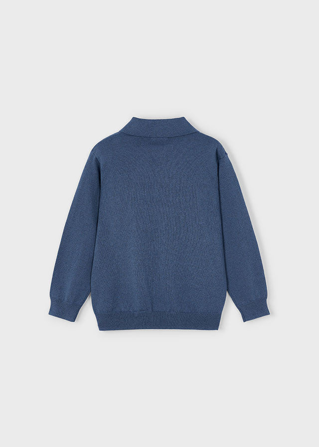 polo l/s knitted sweater - h.steel-025