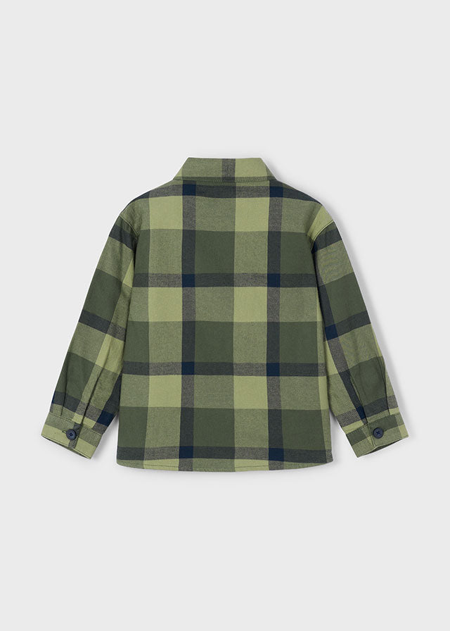 shirt l/s plaid with pockets - olive-031