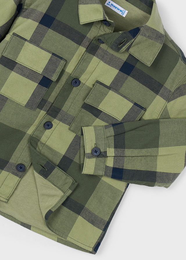 shirt l/s plaid with pockets - olive-031
