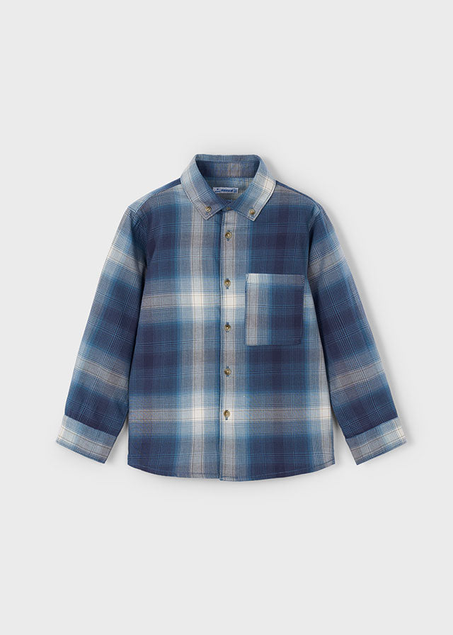 shirt l/s plaid - navy-003
