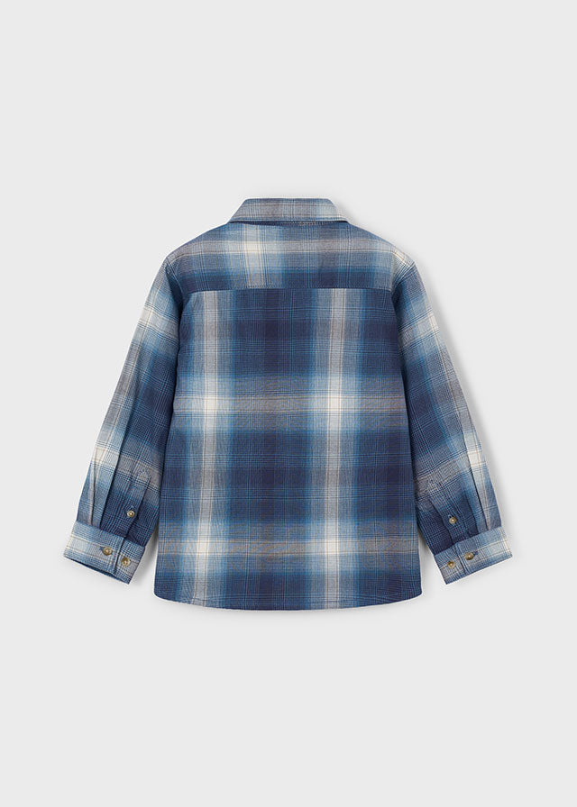 shirt l/s plaid - navy-003