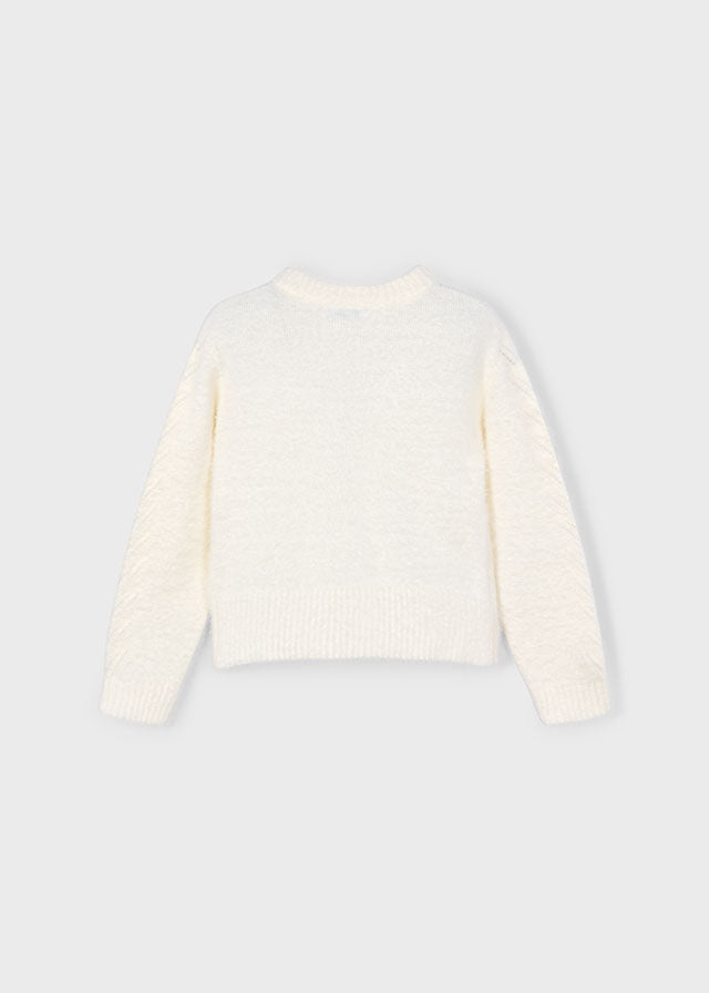 top l/s mohair crewneck sweater - natural-070