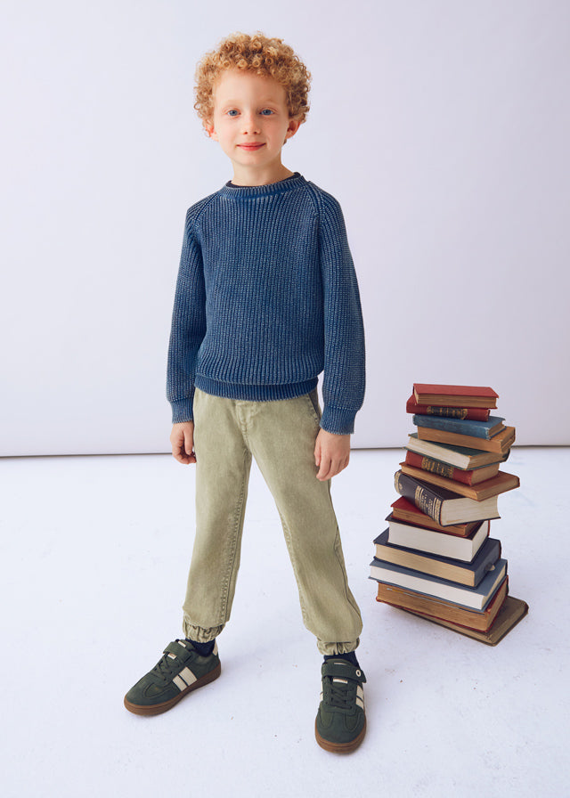 top l/s washed knit - blue-082