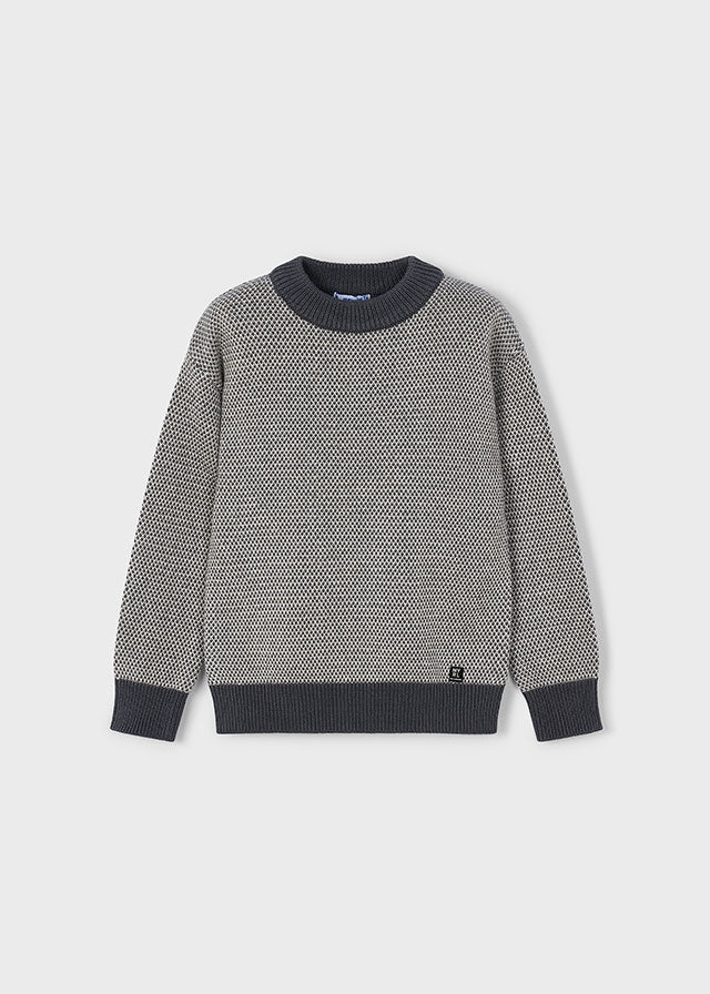 top l/s heather knit crewneck sweater - blackboard-090