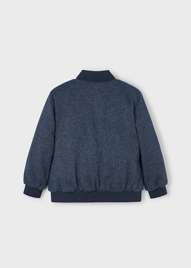 jacket wool birds eye bomber style - navy mix-067