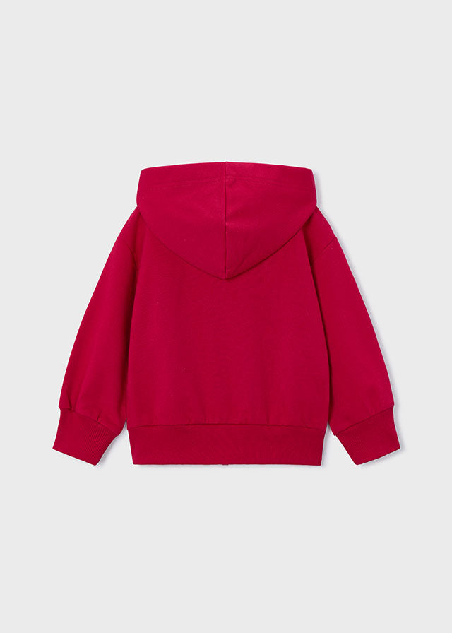 top l/s hooded zip up sweatshirt - red-069