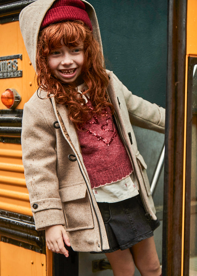 skirt pleated with pockets - gray/black denim-033