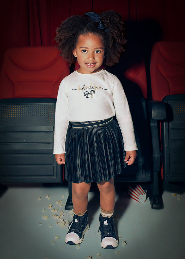 skirt accordion pleated - black-037