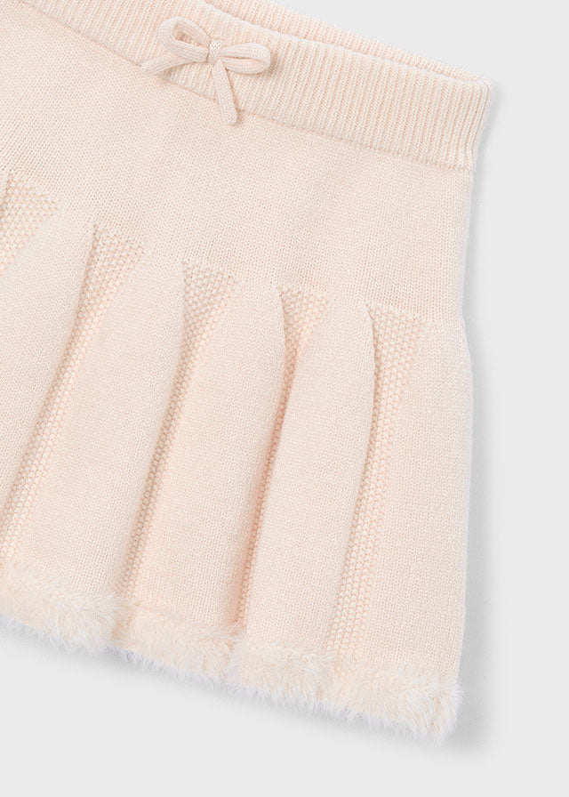 skirt knit fur trim - almond-085