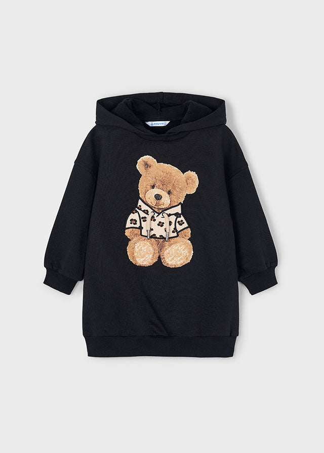 dress teddy bear with hood - black-060