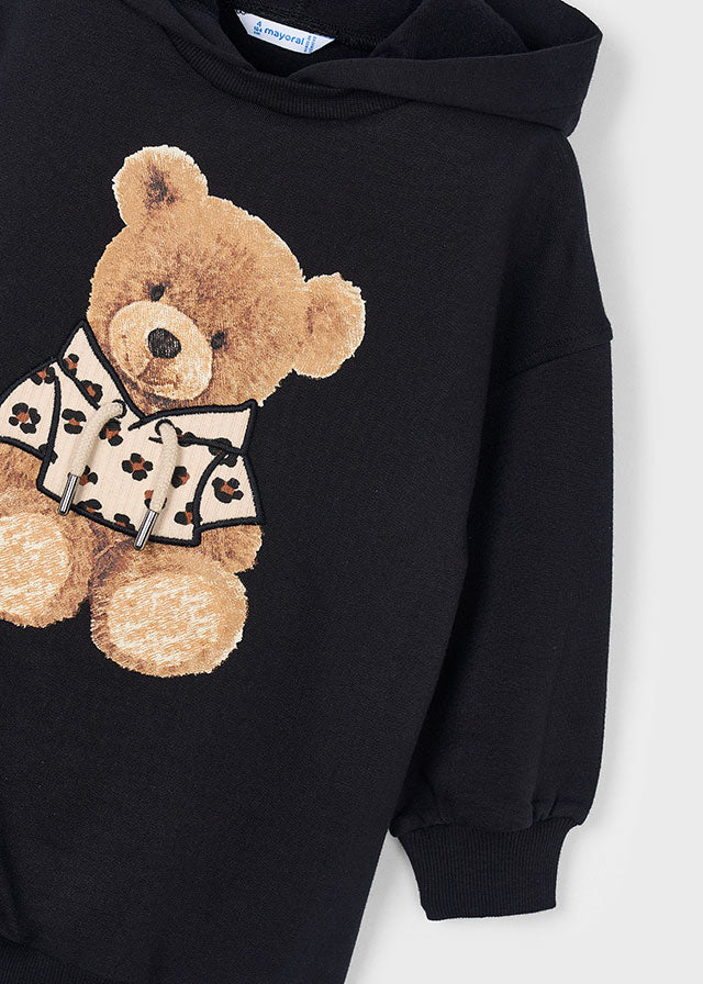 dress teddy bear with hood - black-060