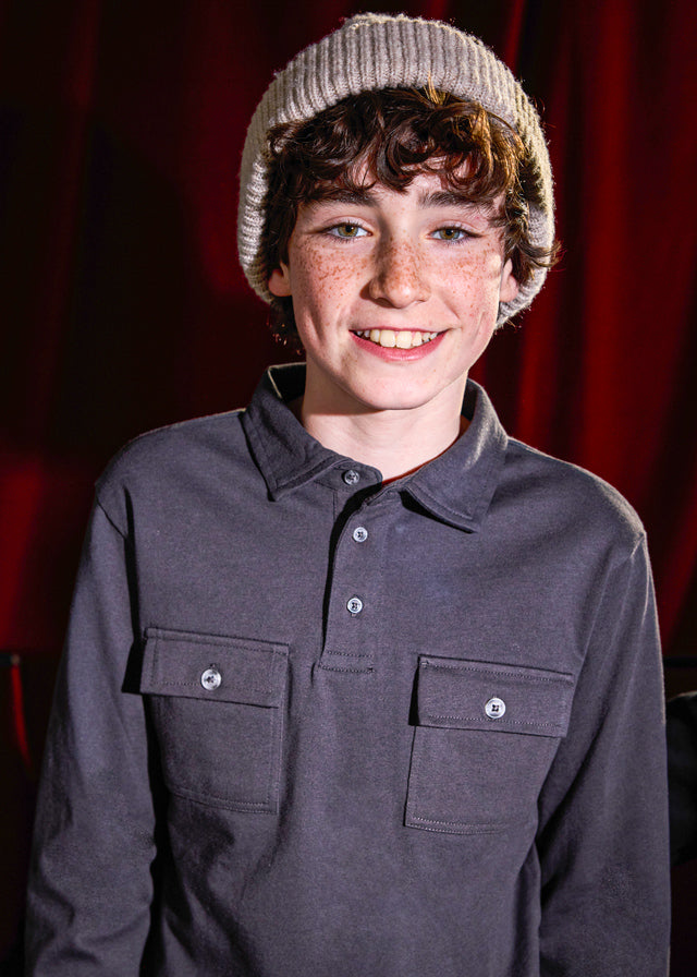 polo l/s pockets - shadow-063