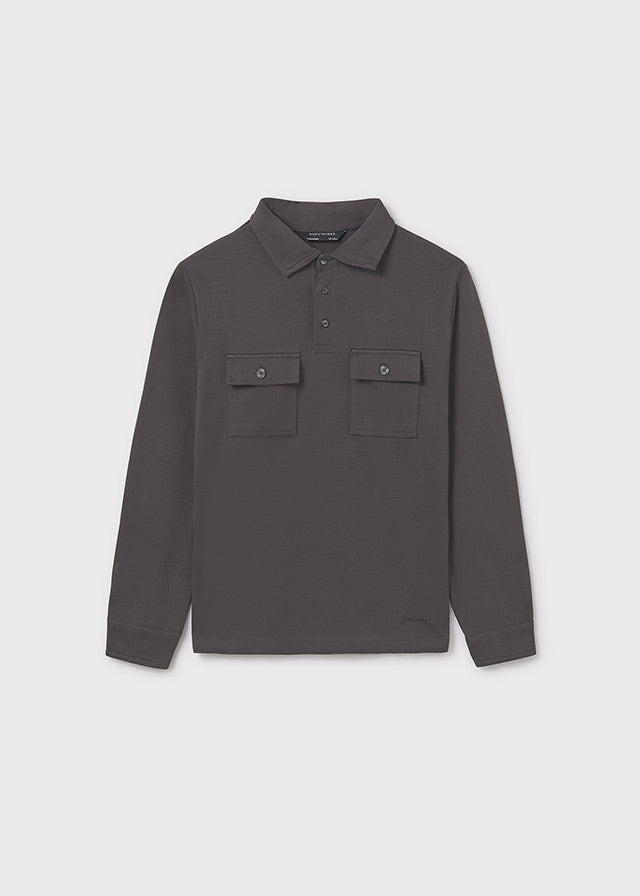 polo l/s pockets - shadow-063
