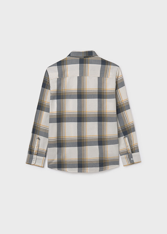 shirt l/s plaid - navy-049