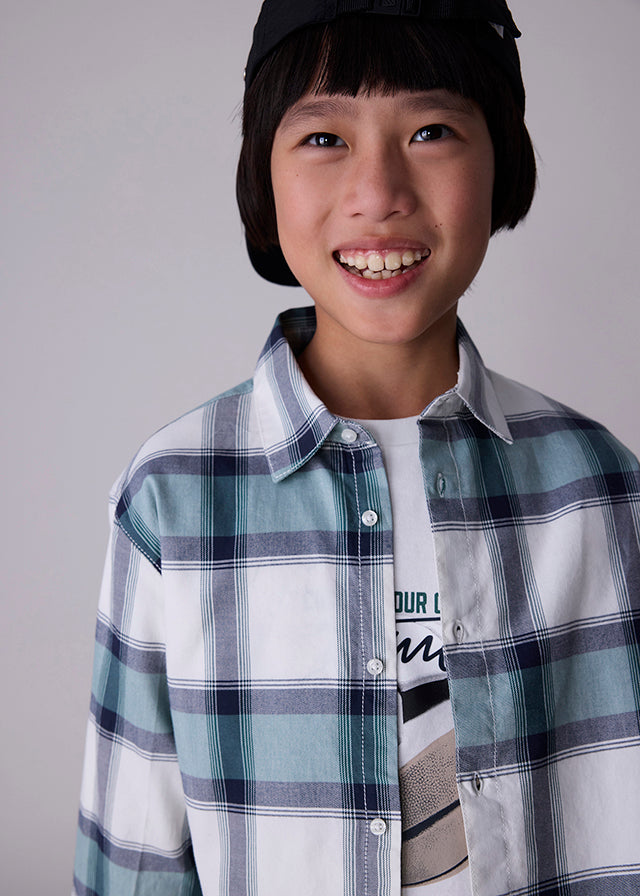 shirt l/s plaid - pine-050