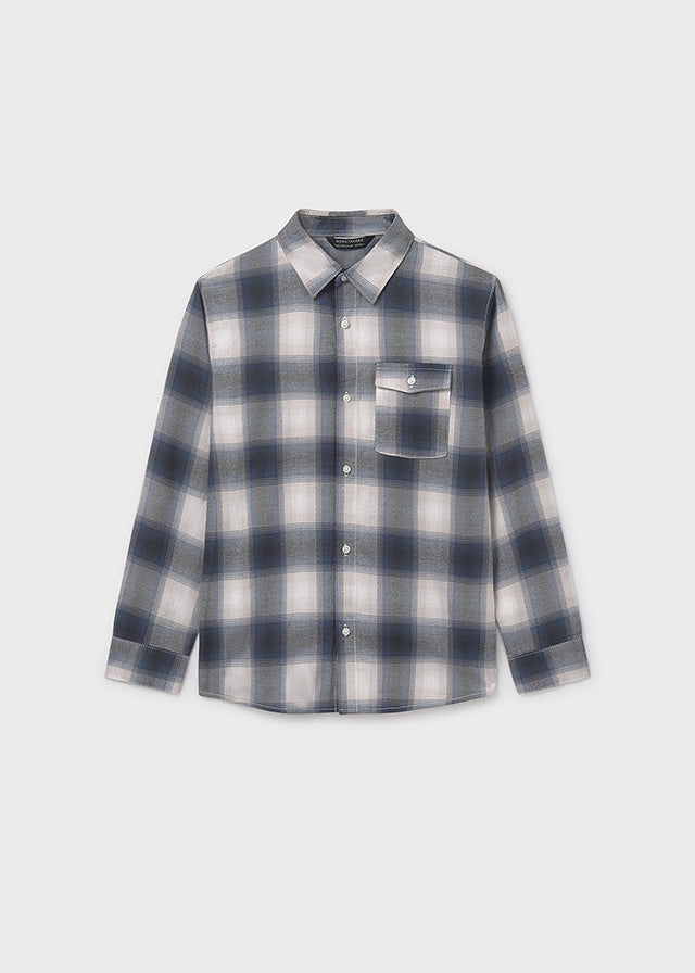 shirt l/s plaid - grey-053