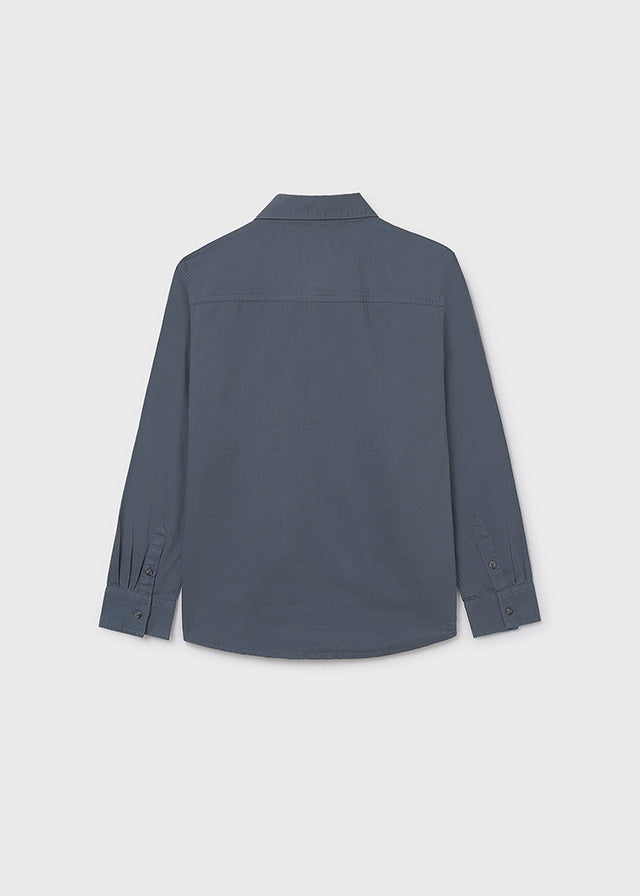 shirt l/s pockets solid - steel-072