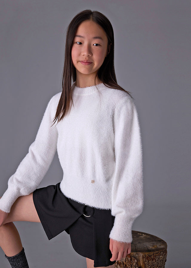 top l/s mohair crew neck - natural-041