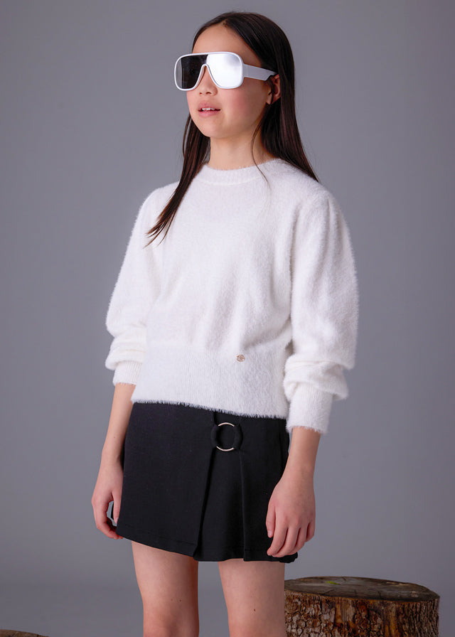 top l/s mohair crew neck - natural-041