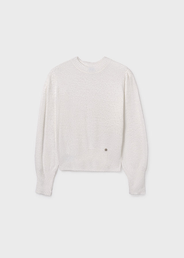 top l/s mohair crew neck - natural-041