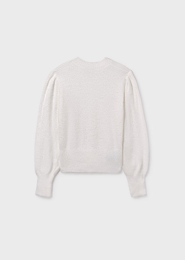 top l/s mohair crew neck - natural-041