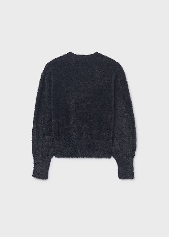 top l/s mohair crew neck - black-043