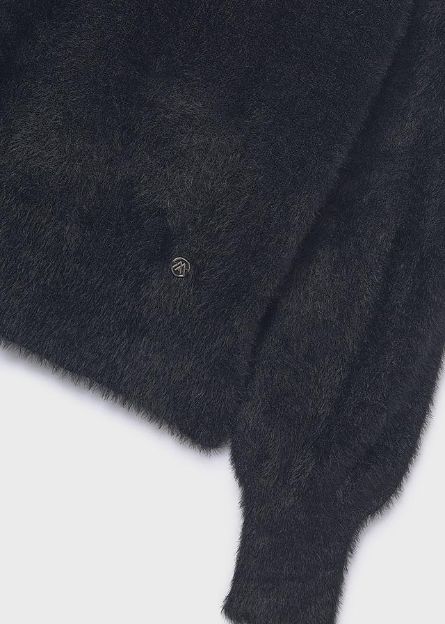 top l/s mohair crew neck - black-043