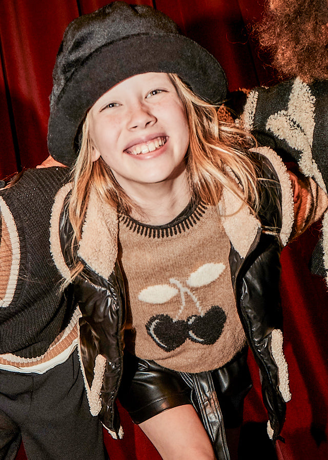 top l/s cherry wool sweater - camel-093