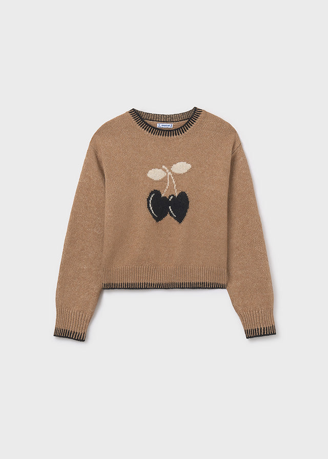 top l/s cherry wool sweater - camel-093
