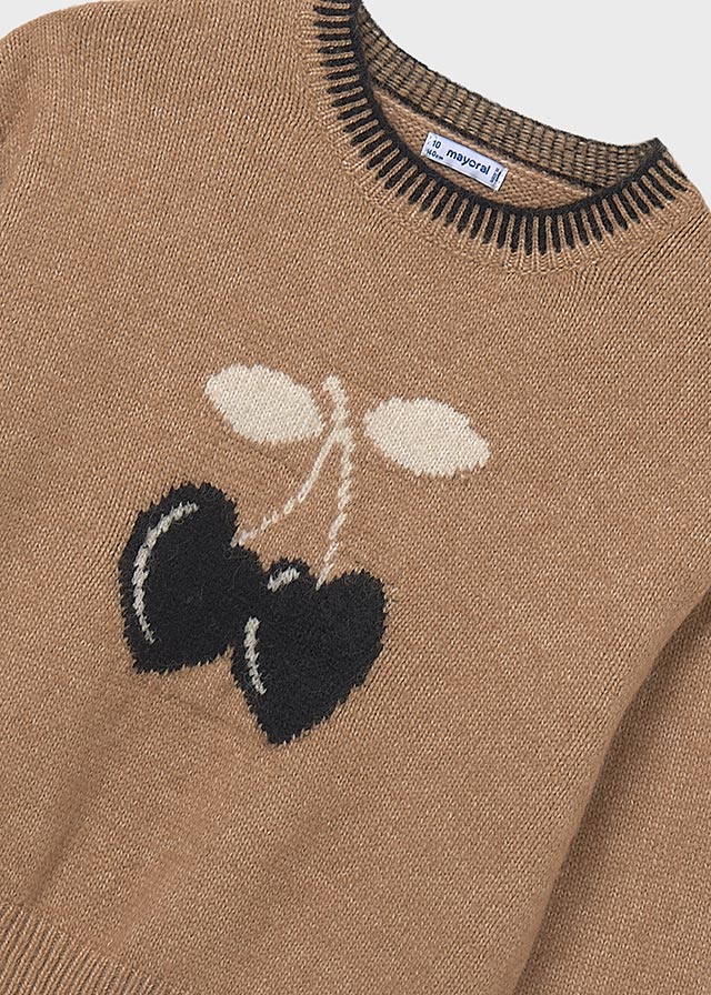 top l/s cherry wool sweater - camel-093