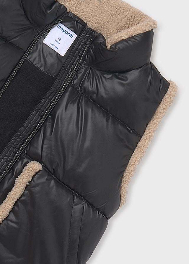 jacket sherpa edge puffer - black-065