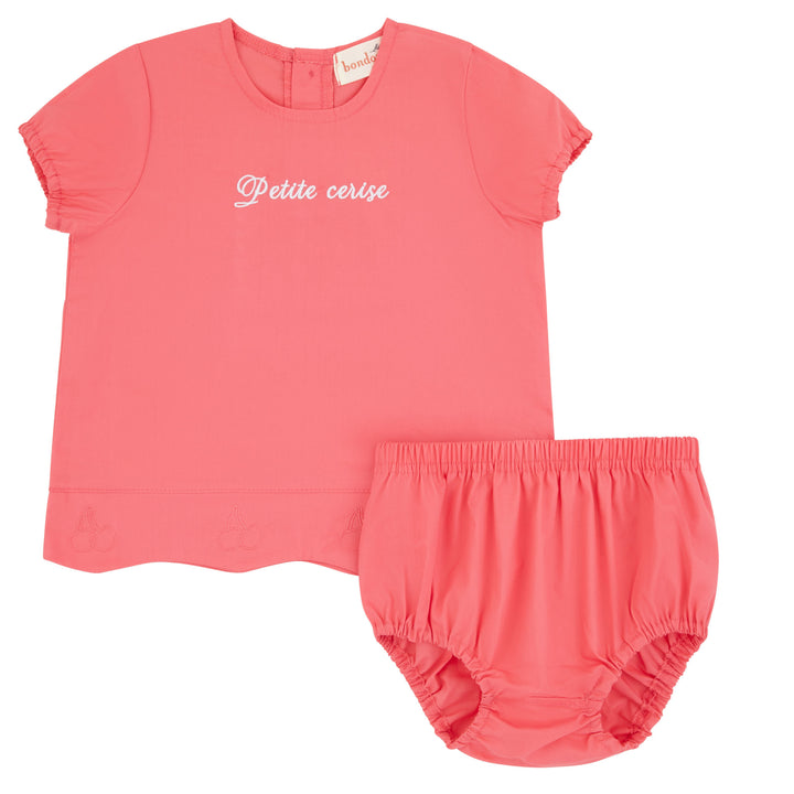 set outfit petite cerise shirt and bloomers - coral
