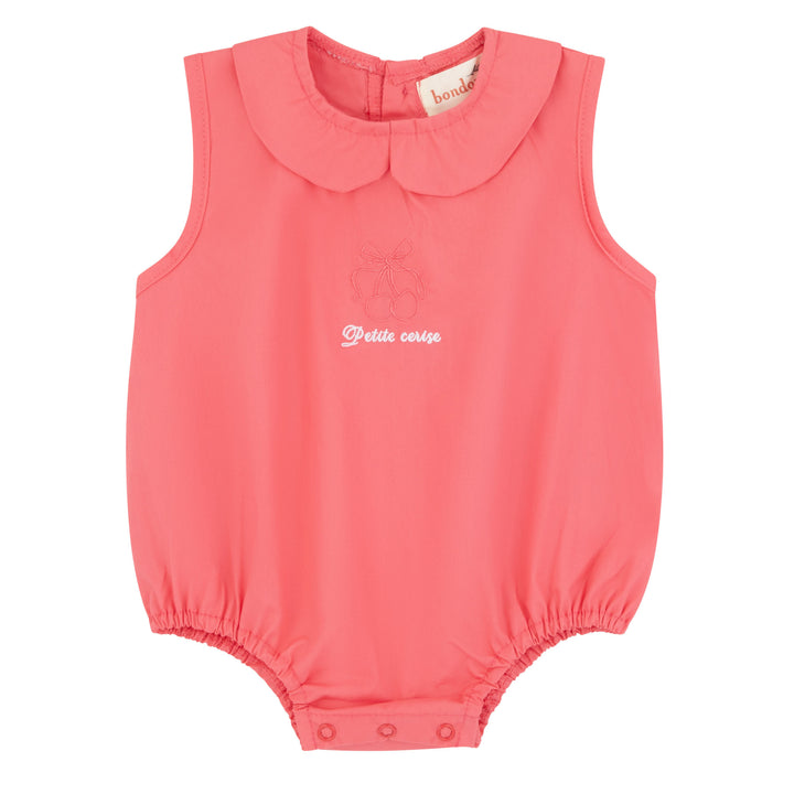 one piece petite cerise bubble romper - coral