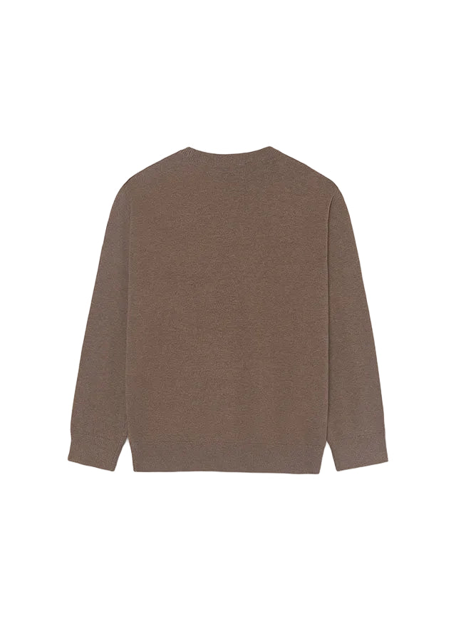 top l/s knit crew sweater - chocolate-027