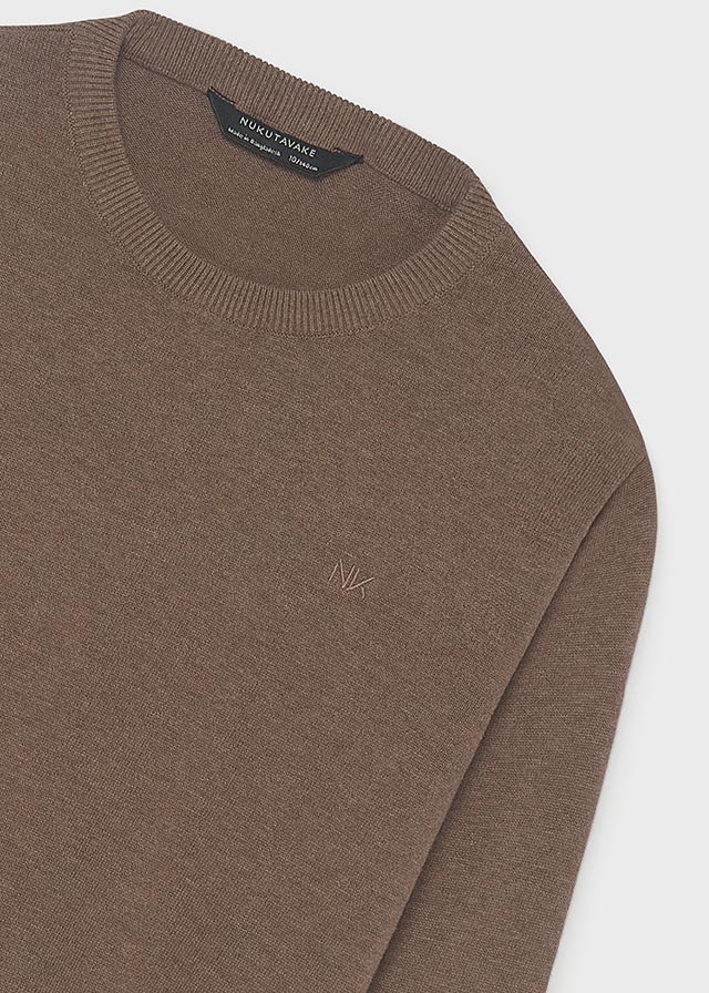 top l/s knit crew sweater - chocolate-027