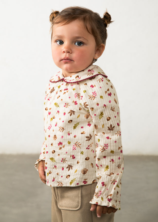 shirt l/s raspberry detail blouse - cream-031