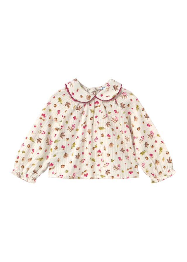 shirt l/s raspberry detail blouse - cream-031